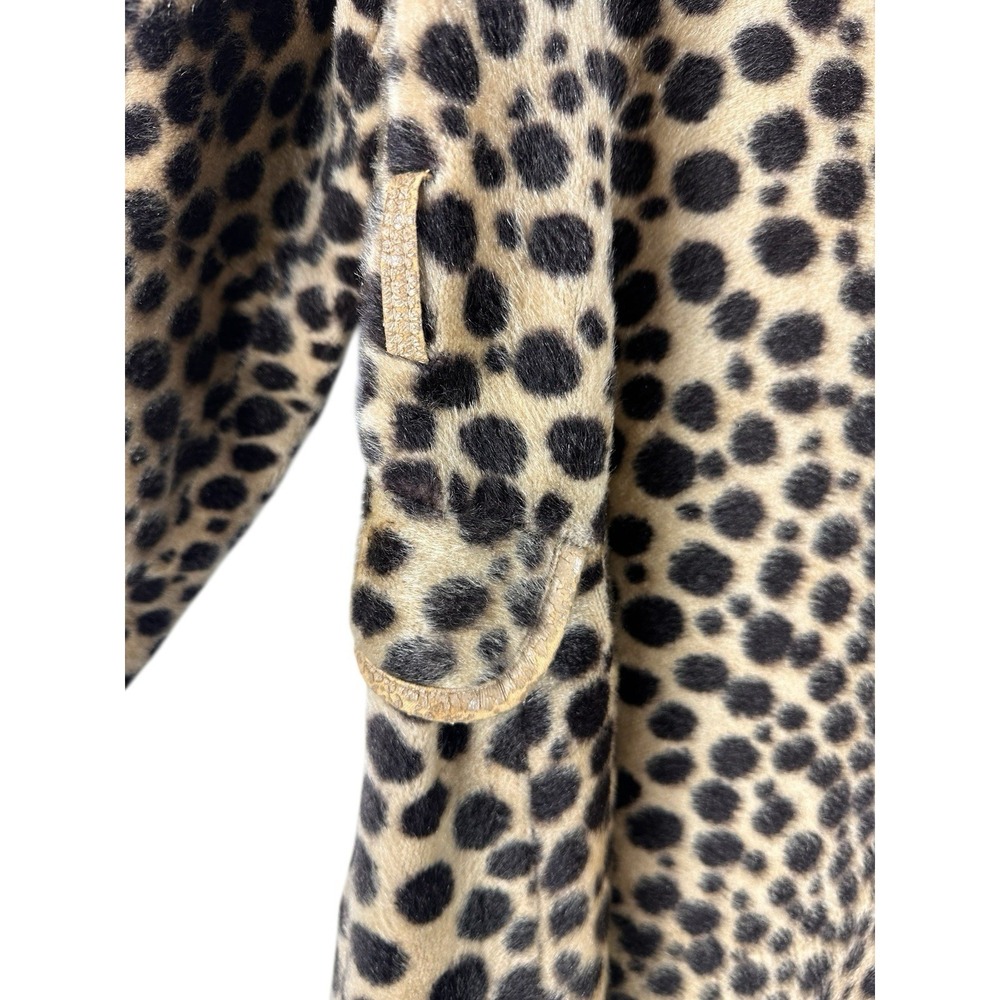 Safari Faux Leopard Coat CBK style City Chic NYC Street Style Old Money European - Picture 3 of 13